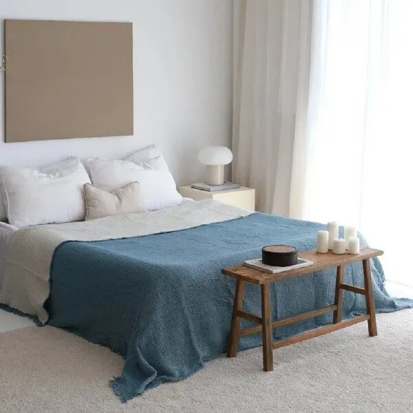 Sandiik Sandiik Bio-Musselin Wohndecke – Double Face – Made in Stuttgart, Dunkelgrau/beige, – Produktbild 1 von 4
