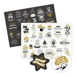 Fines Papeterie Fines Papeterie 50 Aufkleber WEIHNACHTEN Sticker auf 2 Bögen unterschiedliche Motive – Produktbild 1 von 1
