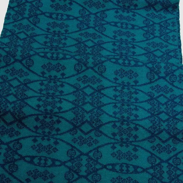 LANARTO slow fashion LANARTO slow fashion Schal Muster 'Fusion' zweifarbig gestrickt aus mulesingfreier Merinowolle, Blau, – Produktbild 2 von 3