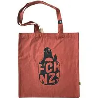 päfjes päfjes Feste Baumwolltasche aus biologischem Anbau / Fair - Stinkefinger Pinguin Paule - FckNzs, Rost, – Produktbild 1 von 1