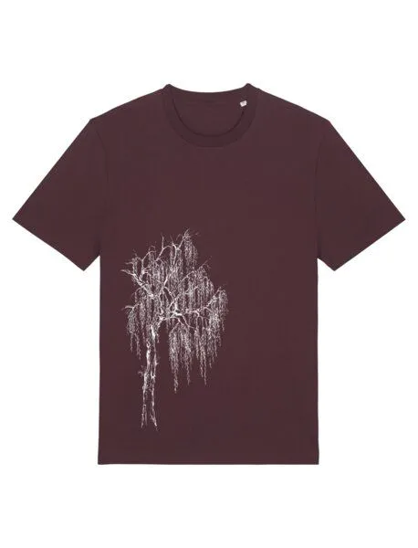 Life-Tree Life-Tree Shirt aus Biobaumwolle Fairwear für Herren "Trauerweide" in Red Brown – Produktbild 1 von 5