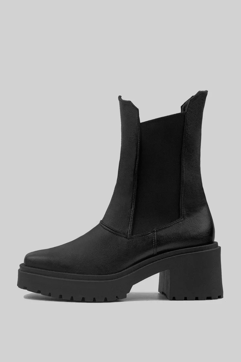 BOHEMA BOHEMA Damen vegan Squared Chelsea Boots Schwarz, Schwarz, – Produktbild 2 von 2