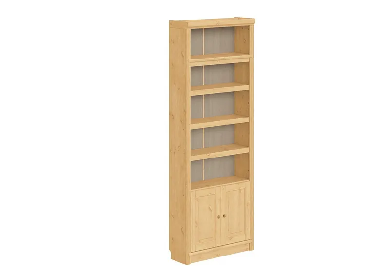 OTTO home Bücherregal mit 2 Türen Soeren Regal Aktenregal B/T/H: 80/29/220 cm, massive Kiefer, FSC®-zertifiziert, Beige, – Produktbild 4 von 5