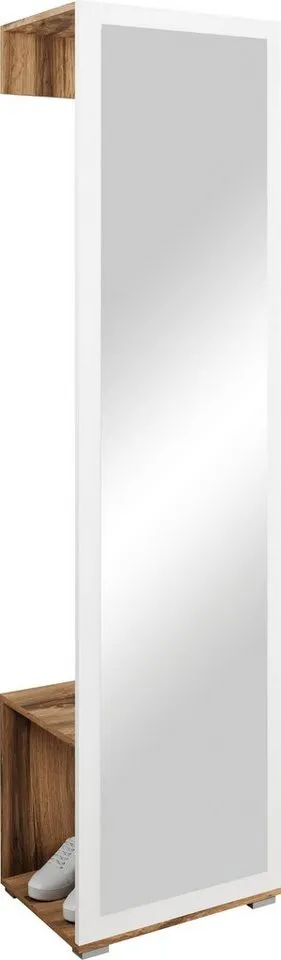 OTTO home Garderobenschrank Paris moderne Garderobenschrank 190cm, mit Kleiderstange und Frontspiegel, Braun, – Produktbild 3 von 7