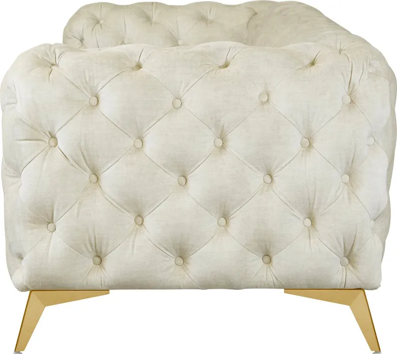 Home affaire Chesterfield-Sofa Glynis, aufwändige Knopfheftung, moderne Chesterfield Optik, Fußfarbe wählbar, Beige, – Produktbild 1 von 8
