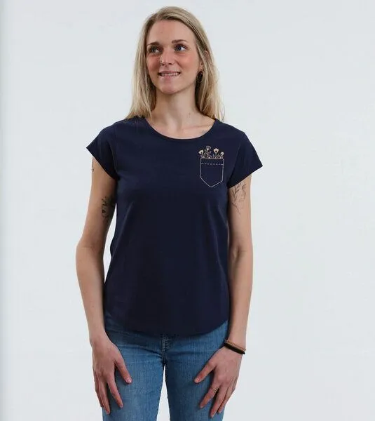Gary Mash GARY MASH Shirt Asheville Blumengruß aus Biobaumwolle, Dunkelblau (blau), – Produktbild 4 von 4