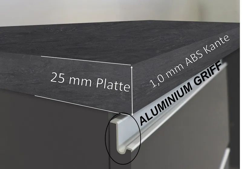 KOCHSTATION Kücheninsel KS-Sole, Breite 125 cm, mit 2 Türen, Grau, – Produktbild 7 von 8