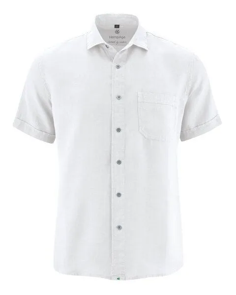 HempAge HempAge 100% Hanf Kurzarmhemd Herren, White (weiss), – Produktbild 2 von 4