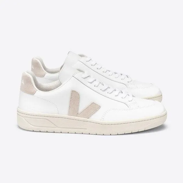 Veja Veja Sneaker Damen - V-12 Leather, Weiß (extra white sable), – Produktbild 1 von 3