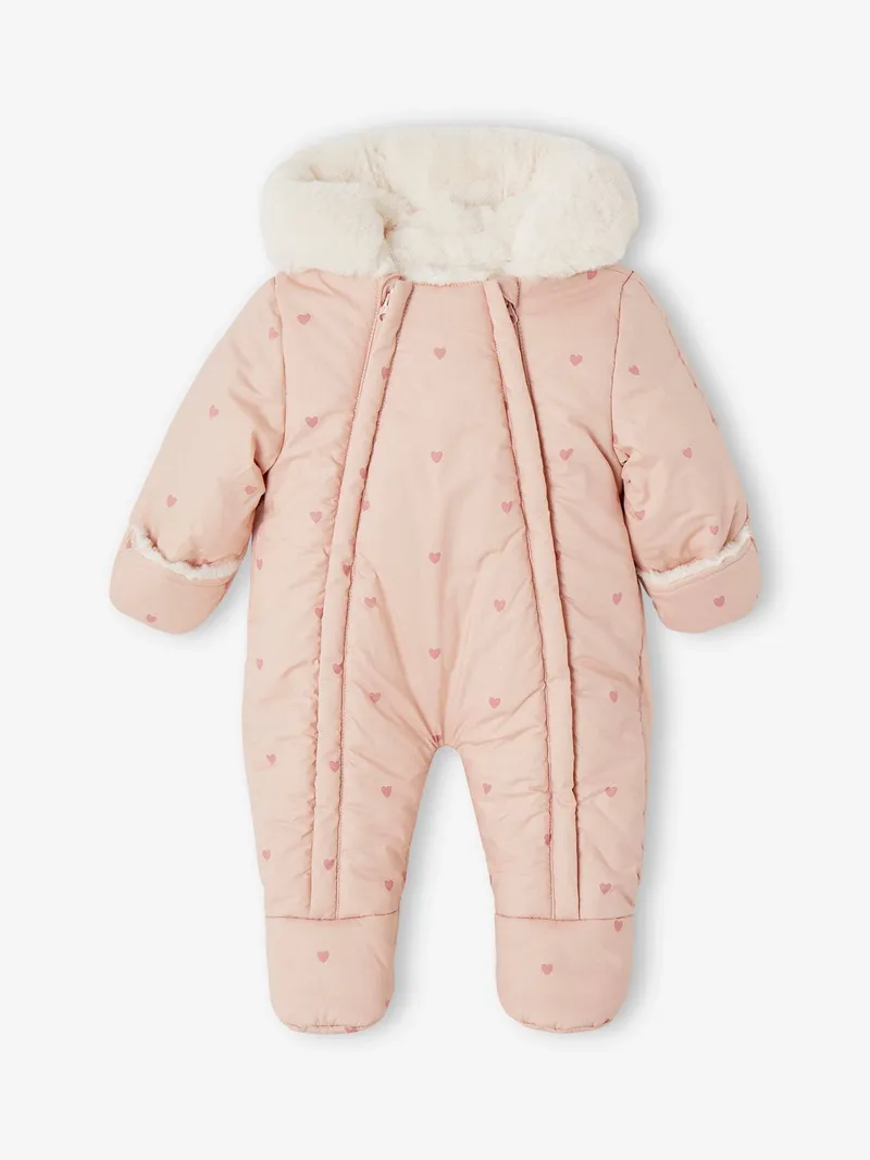 Vertbaudet Baby Winter-Overall mit Herzen, Altrosa, – Produktbild 1 von 4