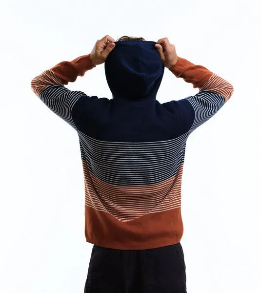 Gary Mash GARY MASH Strickpullover Edmundston mit Kapuze aus Biobaumwolle, Mehrfarbig, – Produktbild 2 von 4