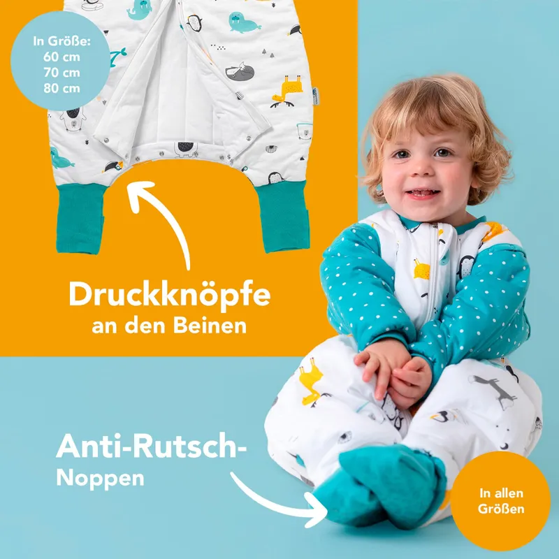 schlummersack Schlummersack Schlafsack mit Füßen 2.5 Tog, Weiss, – Produktbild 1 von 5