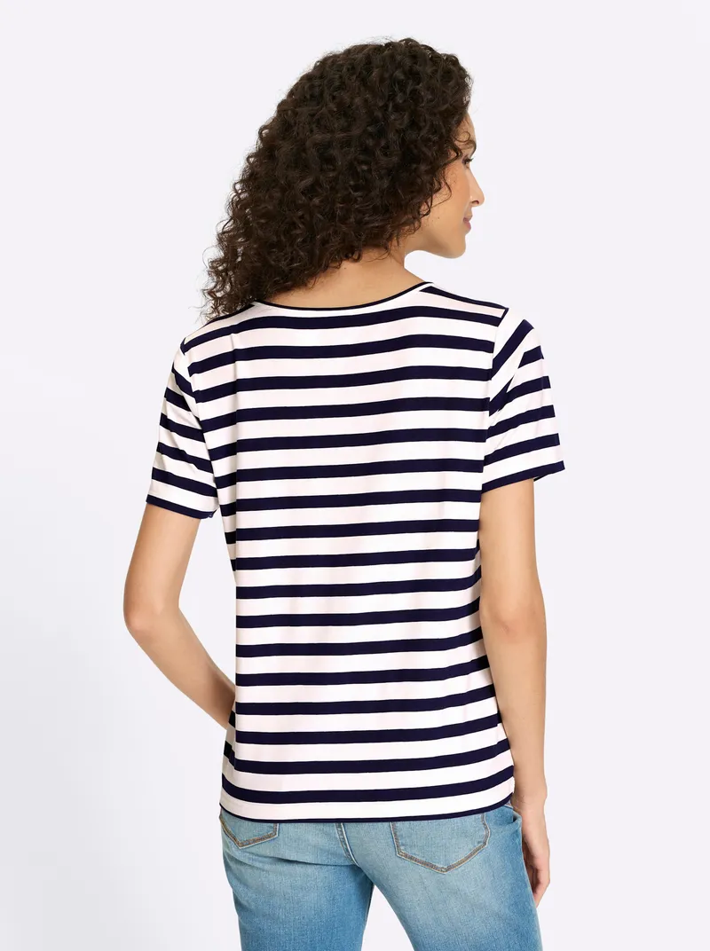 heine Shirt marine-ecru-geringelt, Marine-ecru-geringelt, – Produktbild 2 von 2