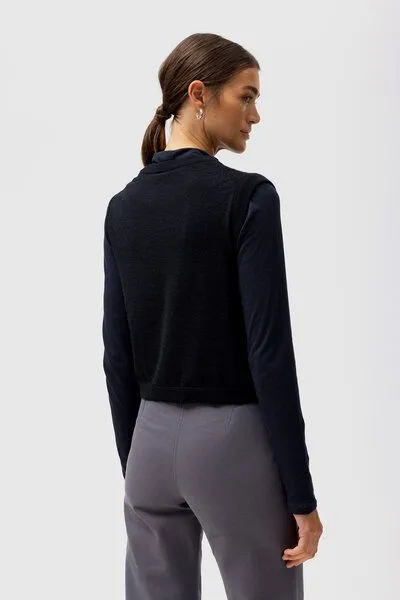 People Wear Organic People Wear Organic Merino Strick Pullunder, schwarz uni, Schwarz, – Produktbild 3 von 4