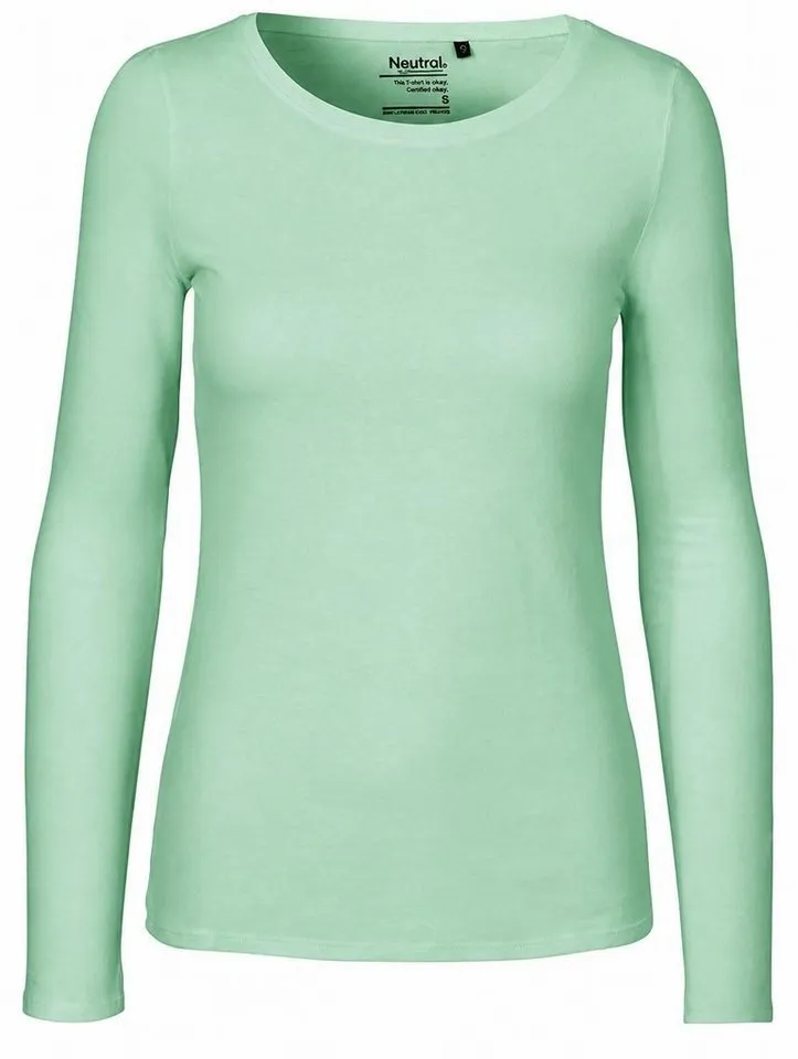 Neutral Neutral Langarmshirt Damen Long Sleeve T-Shirt / 100% Fairtrade-Baumwolle, Dusty mint, – Produktbild 2 von 3
