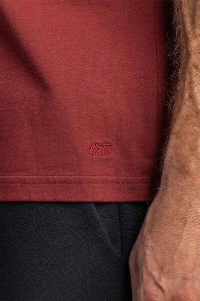 DIRTS dirts Heavy Cotton T-Shirt BOXY, Royal burgundy, – Produktbild 3 von 4