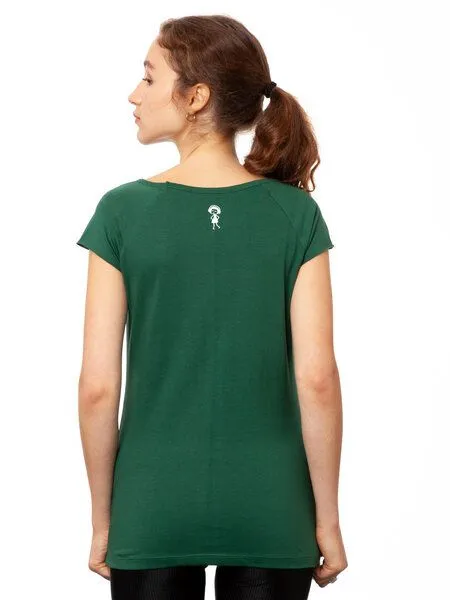 FellHerz FellHerz Damen T-Shirt Spatzerl Bio Fair, Scarab green (dunkelgrün), – Produktbild 2 von 4