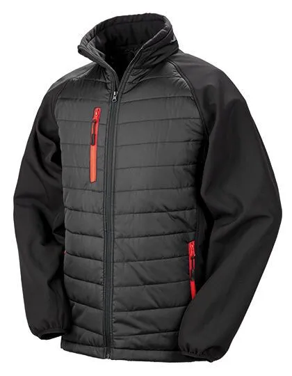 Result Genuine Recycled Result Genuine Recycled Unisex Kombijacke Softshell/Padded Jacke, Schwarz/rot, – Produktbild 2 von 4