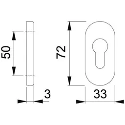 HOPPE Hoppe Kleberosette oval 29067 3 mm – Produktbild 1 von 1