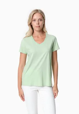 ORGANICATION ORGANICATION TESSA | Basic T-Shirt aus Bio-Baumwolle mit V-Ausschnitt – Produktbild 1 von 1