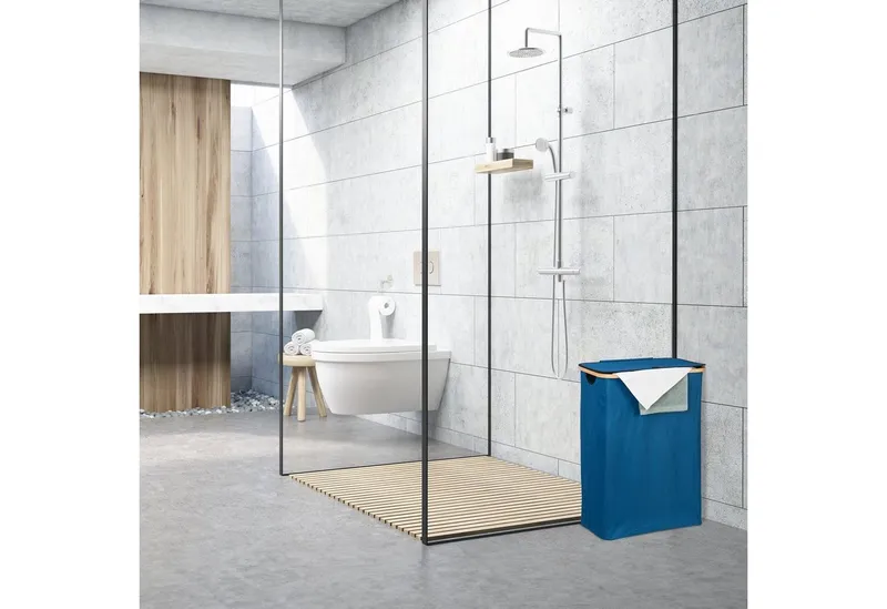 RELAXDAYS RELAXDAYS Wäschekorb mit Deckel 105 l (1 St), Blau|braun|schwarz, – Produktbild 5 von 5