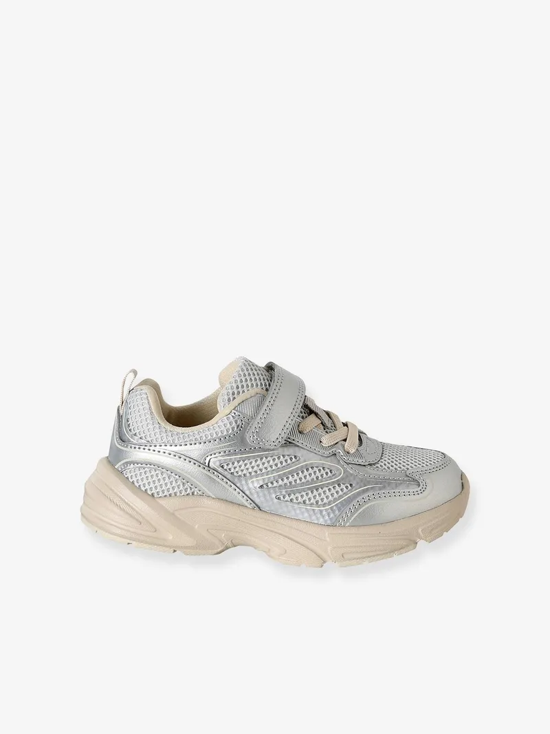 Vertbaudet Vertbaudet Sneakers mit Klettverschluss Mädchen, Silber, – Produktbild 4 von 4