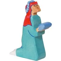 Holztiger Holztiger Holzfigur "Balthasar 2, blau" Schöne Weihnachtszeit Maße 11,5 x 2,3 x 7,5 cm – Produktbild 1 von 1
