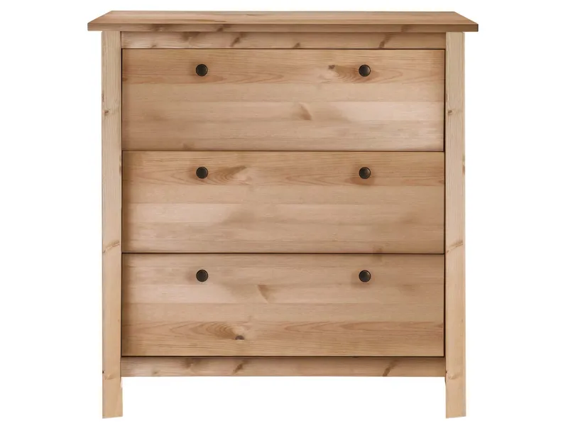 Kommode "Solvita" mit 3 Schubladen, B 91 x T 40 x H 91 cm, Kiefer gelaugt – Produktbild 1 von 1
