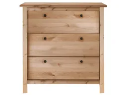 Kommode "Solvita" mit 3 Schubladen, B 91 x T 40 x H 91 cm, Kiefer gelaugt – Produktbild 1 von 1
