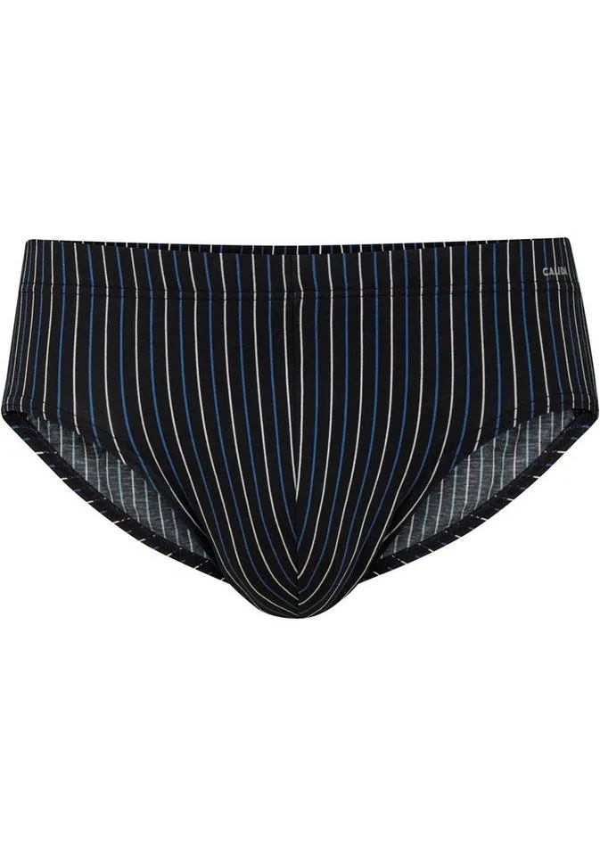 CALIDA CALIDA Slip Cotton Code weicher Elastikbund, Baumwollmix, Streifen-Design, Schwarz, – Produktbild 3 von 5