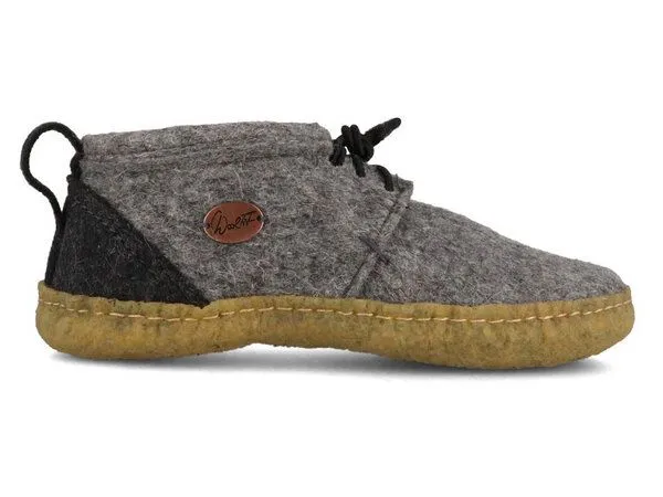 WoolFit WoolFit Kinder Barfuß-Hausschuhe mit outdoor Sohle - aus 100% natürlicher Wolle mit Naturkautschuksohle, Gr. 25-35, Hellgrau, – Produktbild 3 von 4