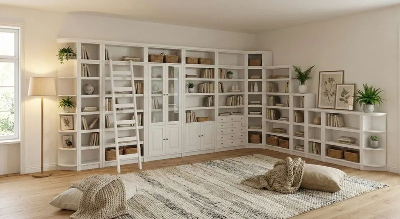 OTTO home Leiterregal Soeren Leiter B/T/H: 40/1,8/190 cm, massive Kiefer, FSC®-zertifiziert, passend für Regal Soeren Höhe 220 cm, funktionales Design, Weiß, – Produktbild 3 von 5