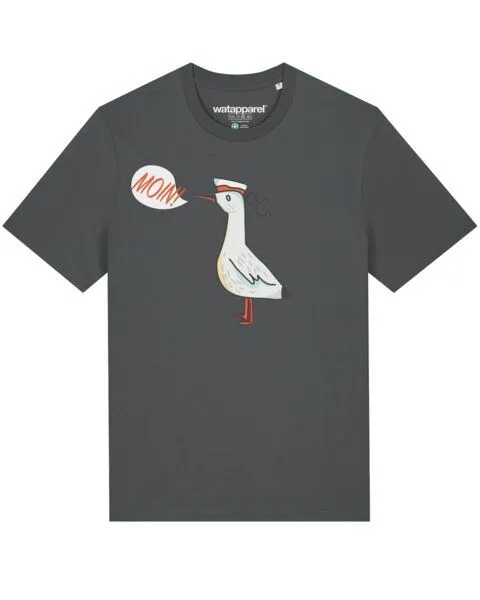 watapparel watapparel T-Shirt Unisex Moin Seagull, Anthracite, – Produktbild 1 von 3