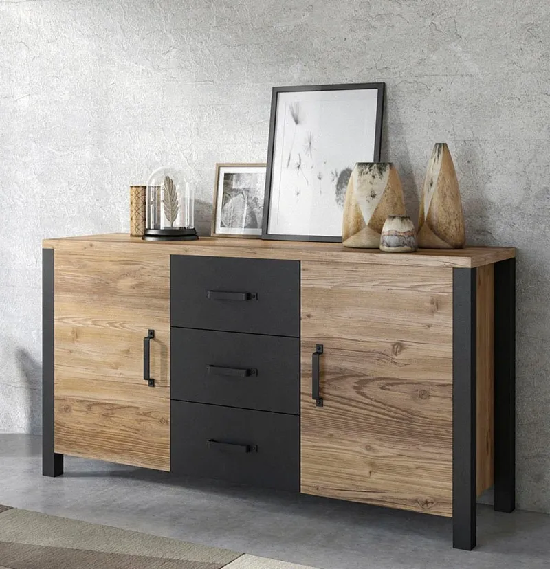 Home affaire Sideboard Olin WM, Beige|schwarz, – Produktbild 2 von 5