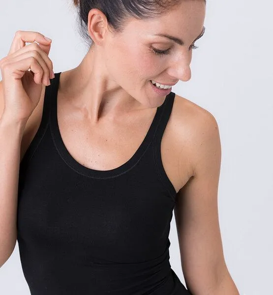 CASAGiN CASAGiN Damen-Tanktop aus ökologischer Pflanzenfaser, Schwarz, – Produktbild 1 von 3