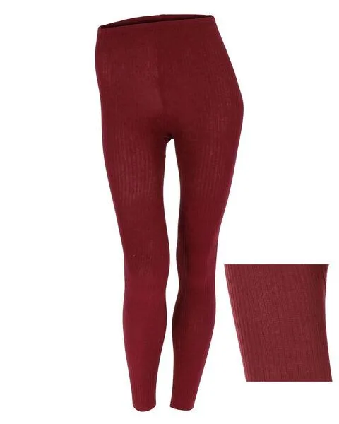 grödo grödo Damen Legging uni Ripp Strick Bio Baumwolle mi Elasthan, Catrame, – Produktbild 2 von 2