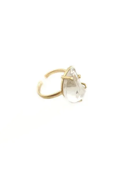 Crystal and Sage Crystal and Sage Bergkristall Mond Ring gold filled – Produktbild 2 von 3
