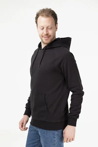 Evermind Evermind Unisex Raglan Hoodie aus Bio-Baumwolle, Schwarz, – Produktbild 4 von 4