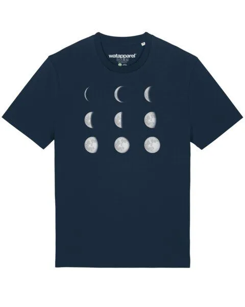 watapparel watapparel T-Shirt Unisex Moonphases, French navy, – Produktbild 1 von 3