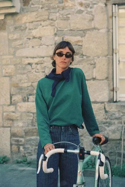 Nénés Nénés Oversize-T-Shirt mit langen Ärmeln aus Baumwolle – Maelle, Grün, – Produktbild 3 von 4