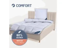casimum Daunenbettdecke COMFORT Bettdecke 135x200, 155x220, 200x200 & weitere Größen, Füllung: 60 % Daunen / 40 % Federn, Klasse 1, Downpass zertifiziert, Bezug: 100 % Baumwolle, Decke für Sommer, Winter, Ganzjahr, hergestellt in Deutschland – Produktbild 1 von 1