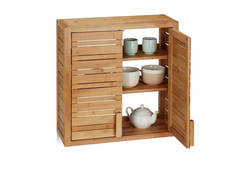 RELAXDAYS RELAXDAYS Hängeschrank Wandschrank Bambus (1-St), Braun, – Produktbild 1 von 5