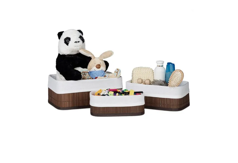 RELAXDAYS RELAXDAYS Aufbewahrungskorb Bad 3 teiliges Set (3 St), Braun, – Produktbild 5 von 8