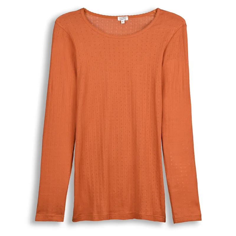 Living Crafts Living Crafts - Damen Langarm-Shirt (100% Bio-Baumwolle), Rot, – Produktbild 1 von 5