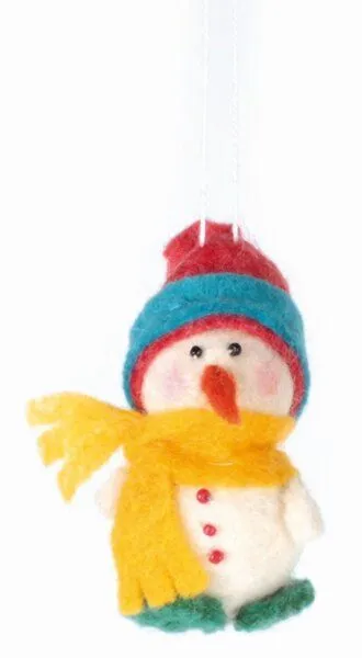 El Puente El Puente Deko-Anhänger "Schneemann" | Fair Trade & Handmade aus Kirgisistan, Natur, – Produktbild 2 von 2