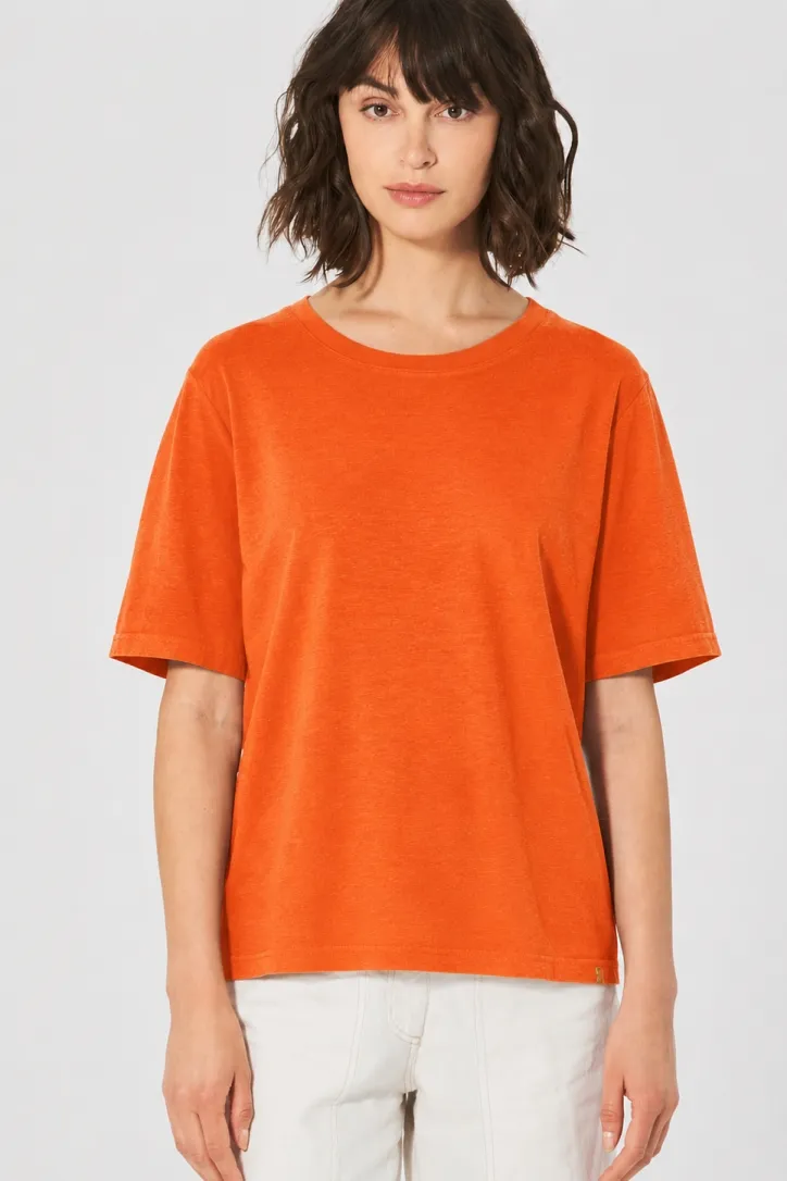 HempAge Hempage Damen vegan T-Shirt Kombination Nektarinenorange, Orange, – Produktbild 2 von 2
