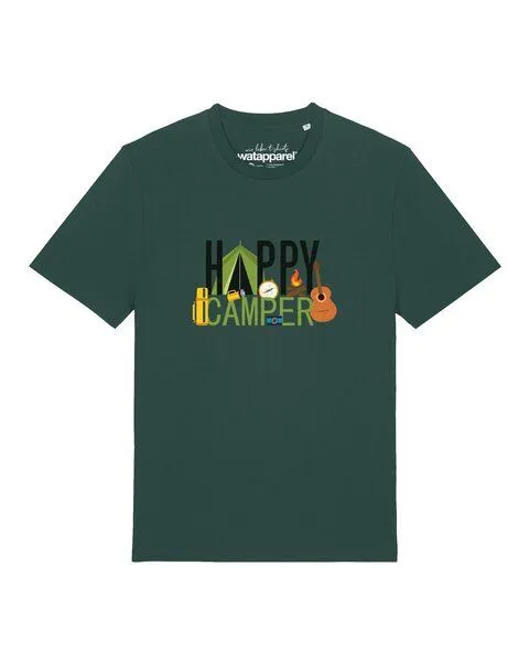 watapparel watapparel T-Shirt Unisex Happy Camper, Glazed green, – Produktbild 1 von 2