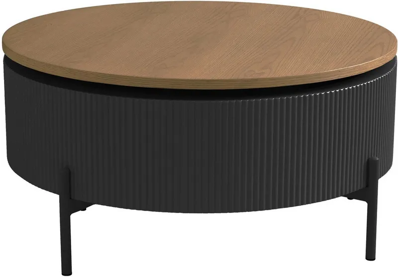 SCHÖNER WOHNEN-Kollektion Couchtisch HEROY (1-St), 80 cm, Tischplatte drehbar mit Stauraum, Braun, – Produktbild 3 von 8