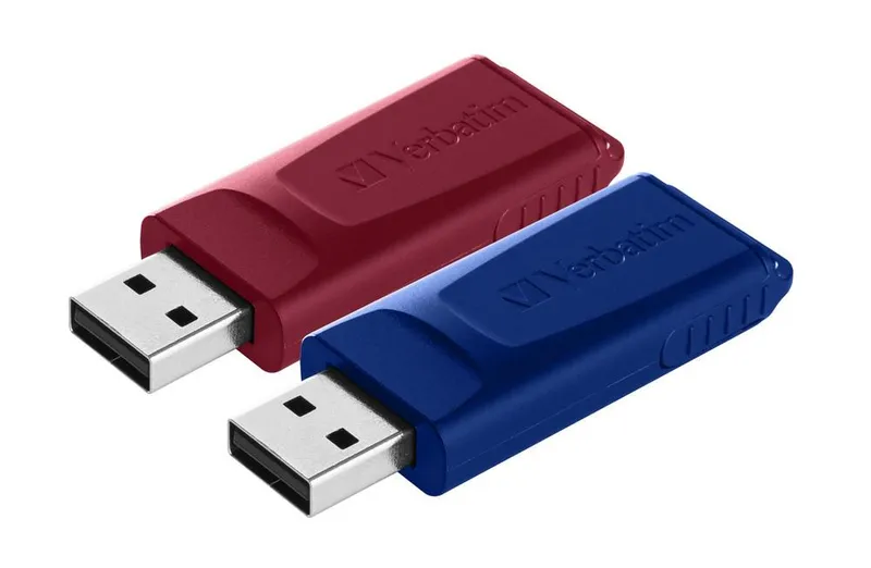 Verbatim Verbatim USB-Stick "Store'n'go Slider" USB 2.0, 32 GB rot, blau, 2 Stk. – Produktbild 4 von 4