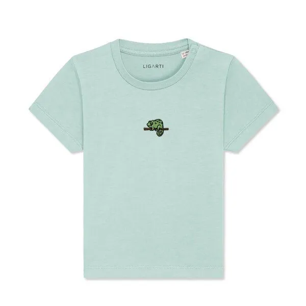 LIGARTI LIGARTI Babyshirt - Mareike das Chamäleon, Türkis, – Produktbild 1 von 3
